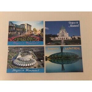 Vintage Montreal Canada Postcards Lot of 4 Bonjour de Montreal Olympic Stadium